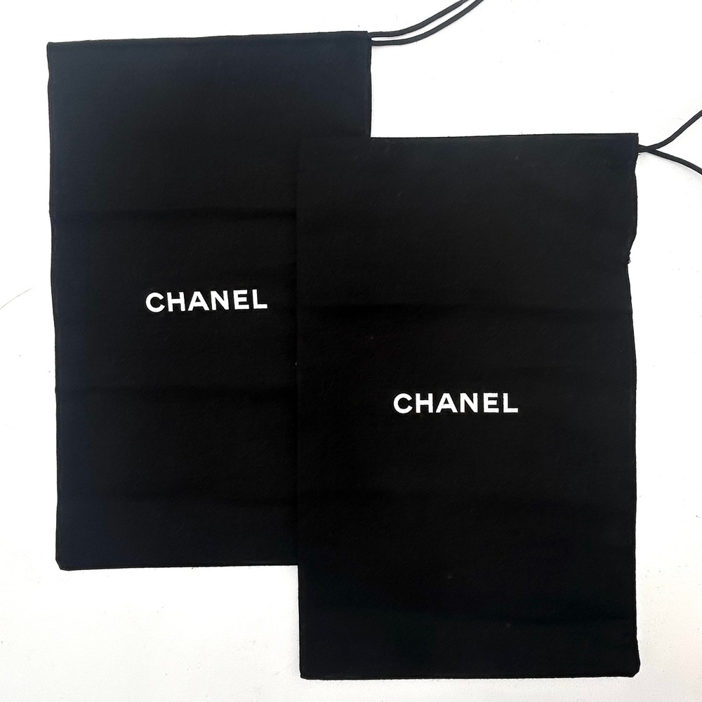 Chanel Black Drawstring Dust Bag Set of 2 for Sunglasses Jewelry Accessories